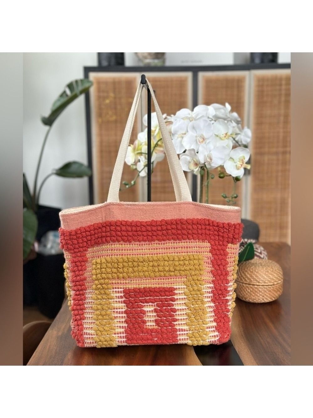 Crochet Tote Bag Colorful BIG! - Picture 3 of 12
